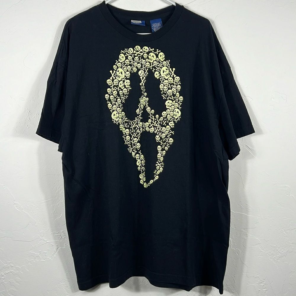 🔥💀 Movie SCREAM Ghost Face Skulls Glow in the Dark‎ Horror Tee 2XL - PERFECT!